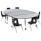Flash Furniture Oval 60 W, 86 L, 25 H, Chrome, Laminate, Particleboard, Plastic, Steel, Grey XU-GRP-12CH-A3060CON-60-GY-T-P-CAS-GG - alternate 6
